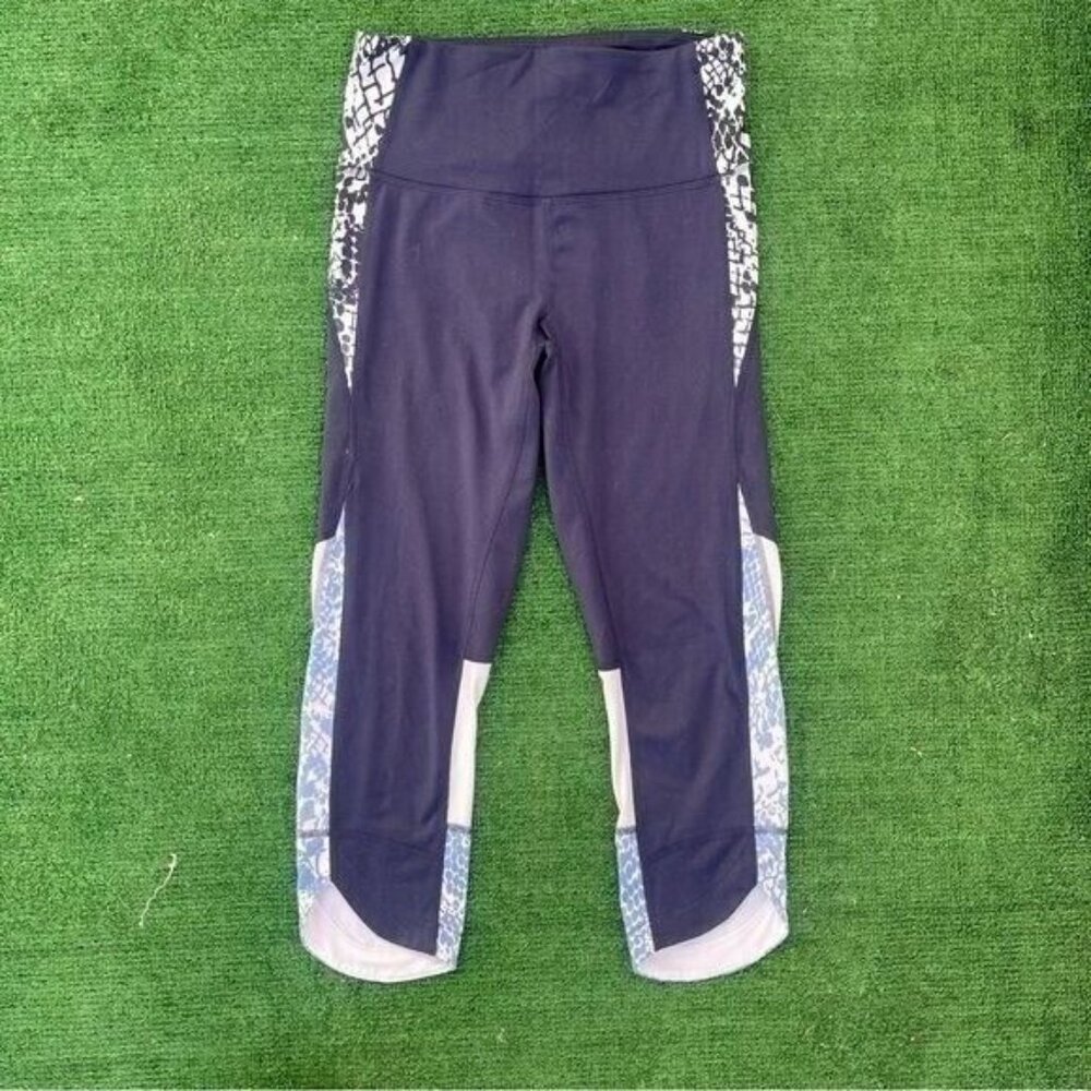 Champion Navy Blue Woman's Workout Leggings High Waisted Cropped Size S - Picture 2 of 7